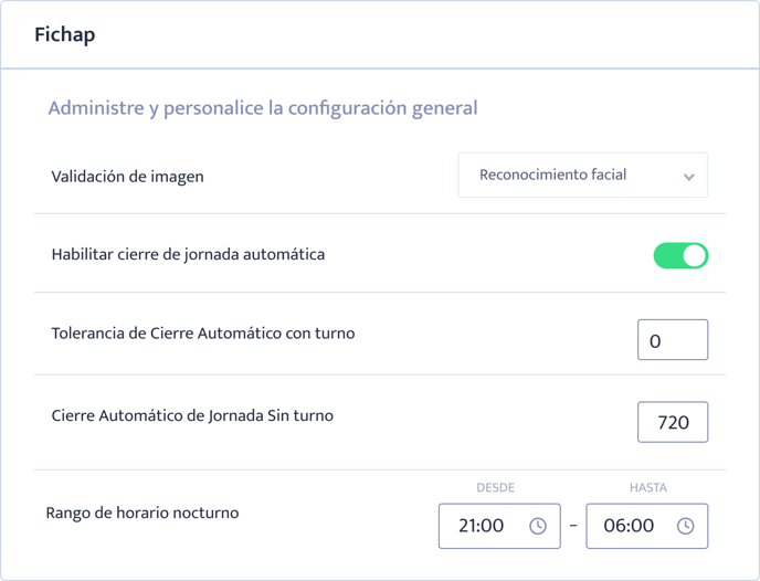 Tolerancia de Cierre Automático con turno